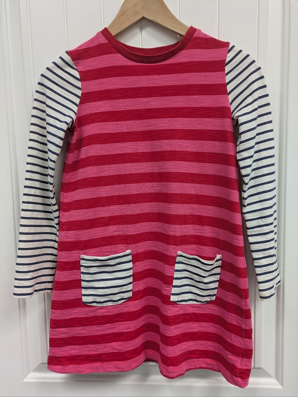 Mini Boden Striped Long Sleeve Pocket Dress